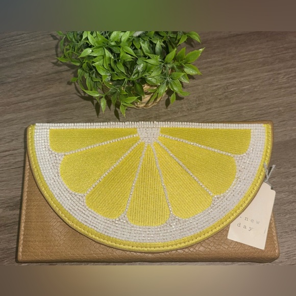 a new day Yellow and Tan Clutch - Picture 2 of 6